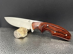 #691 - Nolen Rio Grande Skinner.  Blade length 4 1/8, overall 8 3/4.  Made with 440c.  The handle material is rosewood micarta.  Made by RD.  $250